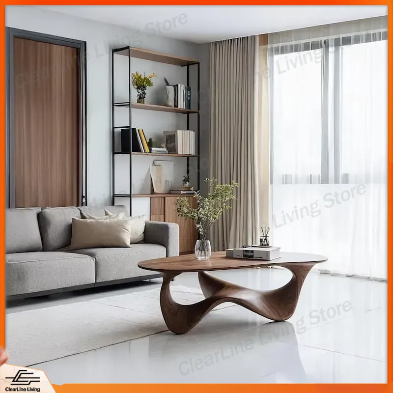 Sustainable Living Design - 모던 원목 커피 테이블 수공예 천연