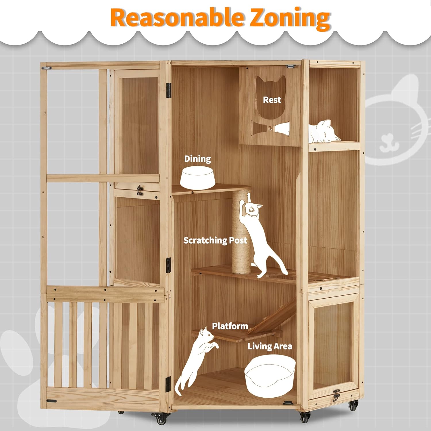 넓고 다기능적인 폐쇄형 고양이 빌라 편안한 디자인 실내 - Sustainable Living Design 리뷰 및 가격